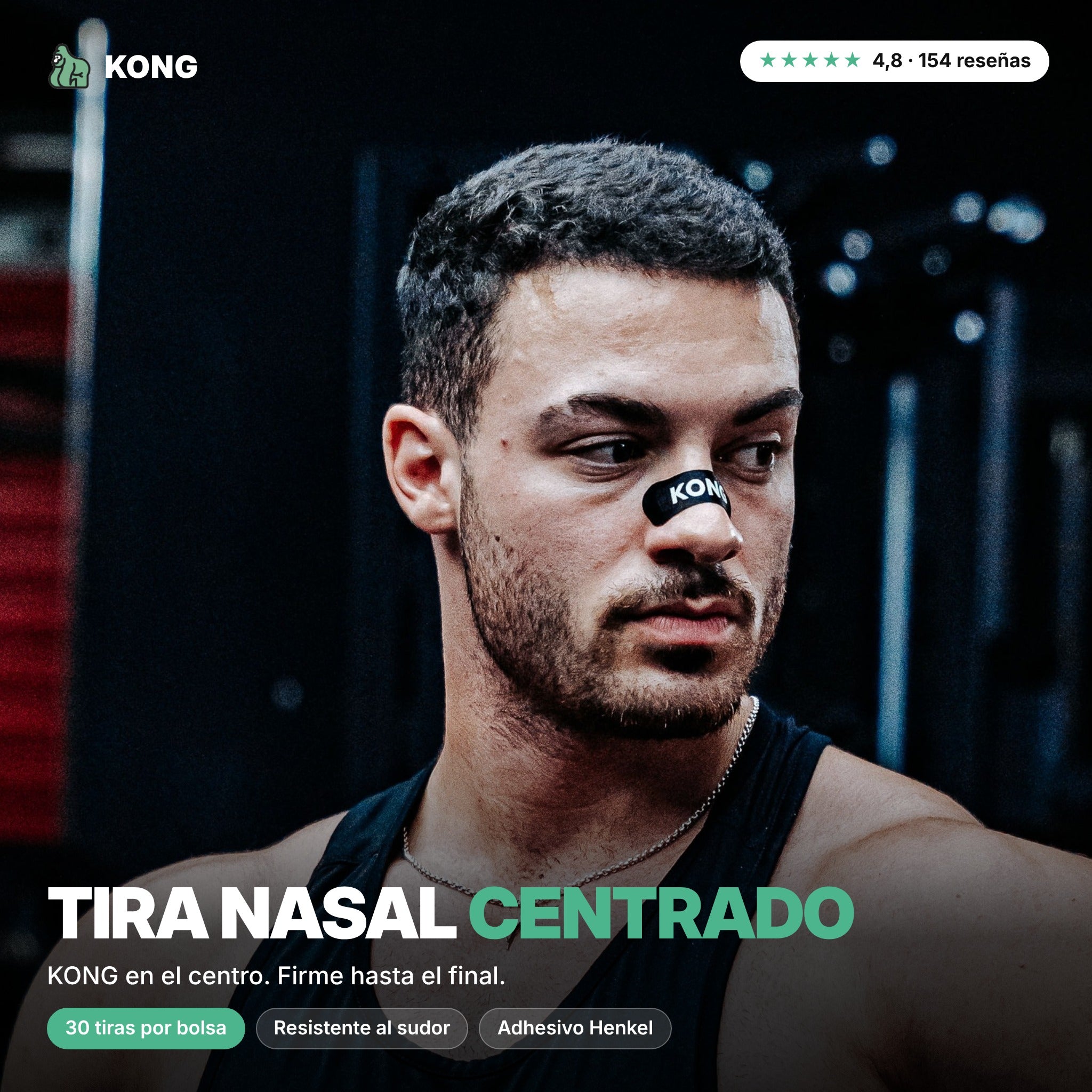 Tira nasal deportiva KONG Centrado con el logo en el centro